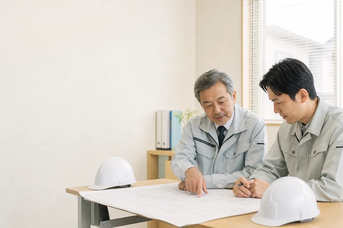 建設業の事業承継について打合せをする様子